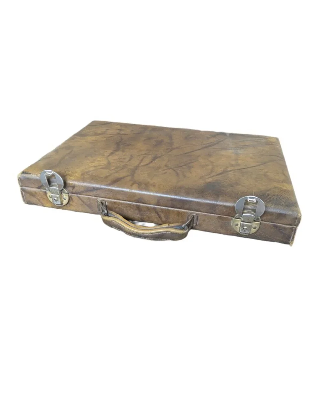 Vintage Faux Leather Locking Briefcase